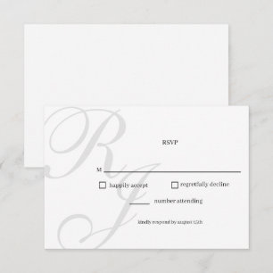 RSVP-Karte für Schwarz-Weiß-Hochzeit RSVP Karte