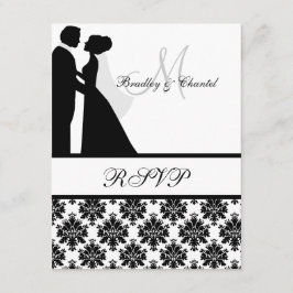 RSVP-Karte für Schwarz-Weiß-Hochzeit RSVP Karte