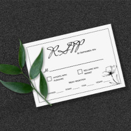 RSVP-Karte für Schwarz-Weiß-Hochzeit RSVP Karte