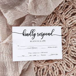 RSVP-Karte für Schwarz-Weiß-Kalligrafie RSVP Karte