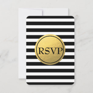 RSVP-Karte für Schwarz/Weiß-Streifen RSVP Karte