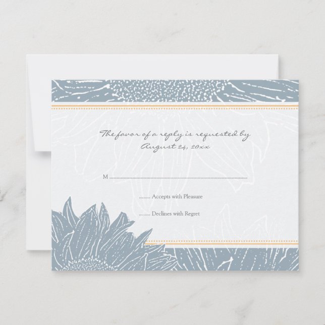 RSVP-Karte für Sonnenblumen: Orange RSVP Karte (Vorderseite)