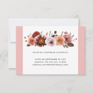 RSVP-Karte für Spanisch, Rosa und Burgund RSVP Karte