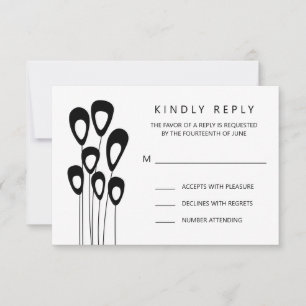 RSVP-Karte für stilisierte Pfauenhochzeiten RSVP Karte