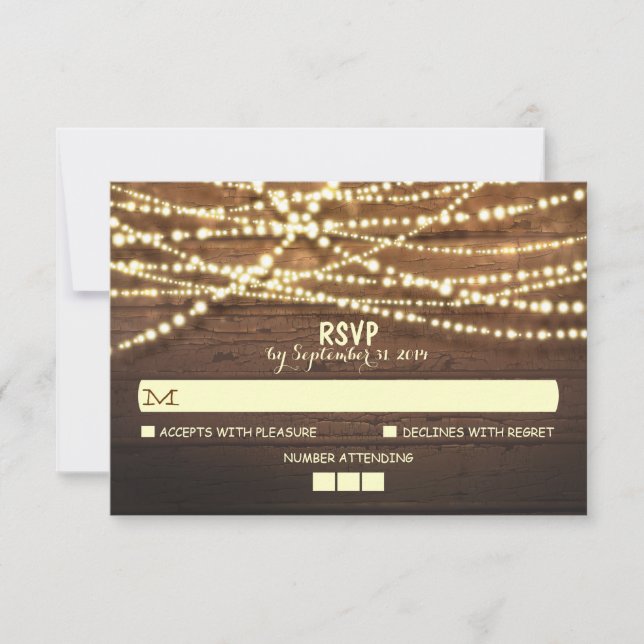 RSVP-Karte für String Lights Holding RSVP Karte (Vorderseite)
