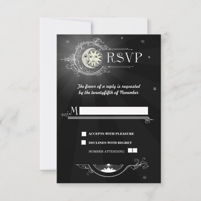 RSVP-Karte für Sun- und Moon-Hochzeiten RSVP Karte (Vorderseite)
