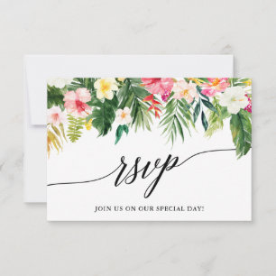 RSVP-Karte für tropische Blumenhochzeiten RSVP Karte