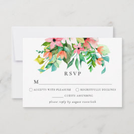 RSVP-Karte für tropische Flora RSVP Karte
