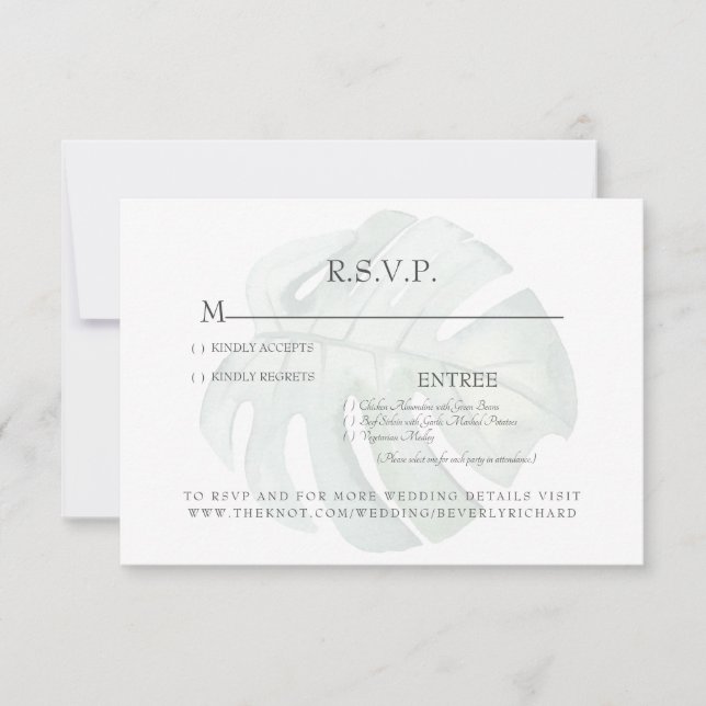 RSVP-Karte für tropische Folien RSVP Karte (Vorderseite)