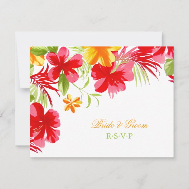 RSVP-Karte für tropische Hibiskus RSVP Karte