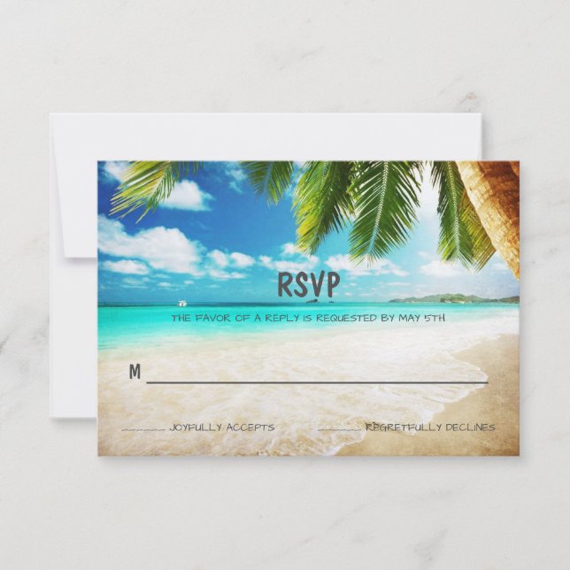 RSVP-Karte für tropische Island Beach RSVP Karte (Vorderseite)