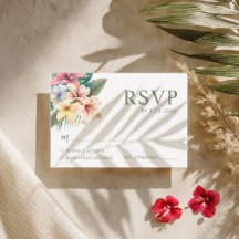RSVP-Karte für tropischen Hibiskus Hochzeit in Url