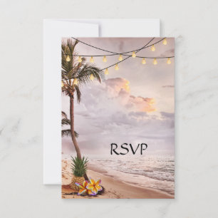 RSVP-Karte für tropischen Strand oder Hochzeit in  RSVP Karte