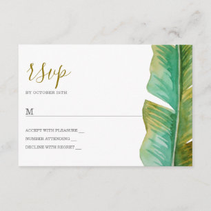 RSVP-Karte für tropisches Bananenblatt RSVP Karte