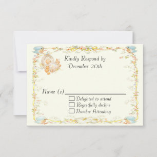 RSVP-Karte für Vintage Babydusche RSVP Karte