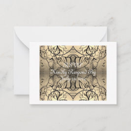 RSVP-Karte für Vintage beige Rose Mitteilungskarte