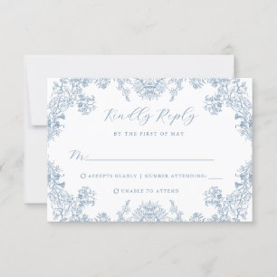 RSVP-Karte für Vintage Blumenhochzeit RSVP Karte