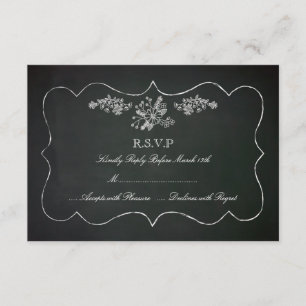 RSVP-Karte für Vintage Chalkboard-Hochzeiten RSVP Karte