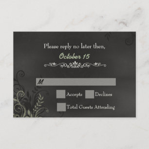 RSVP-Karte für Vintage Chalkboard-Hochzeiten RSVP Karte