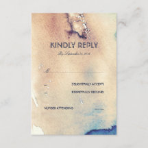 RSVP-Karte für Vintage Hochzeiten am Strand