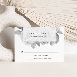 RSVP-Karte für Vintage Schwarzweißflecken RSVP Karte