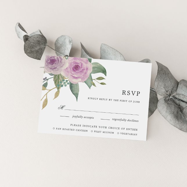 RSVP-Karte für Violet & Sage RSVP Karte (Von Creator hochgeladen)