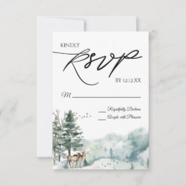 RSVP-Karte für Wälder in Aquarellwäldern RSVP Karte