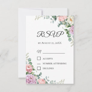 RSVP-Karte für Wasserfarben und Eukalyptus Frühj RSVP Karte