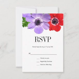 RSVP-Karte für Wasserfarbenanemone RSVP Karte
