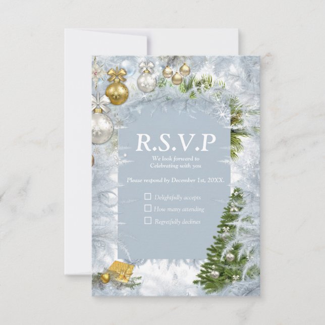 RSVP-Karte für Weihnachten RSVP Karte (Vorderseite)