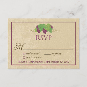 RSVP-Karte für Weinberge (Perchment Design) RSVP Karte