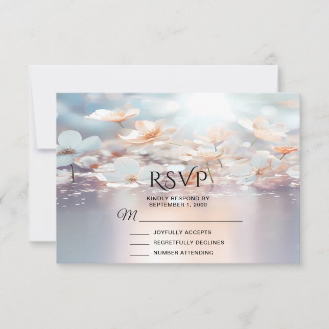 RSVP-Karte für weißes Pfirsich RSVP Karte (Vorderseite)