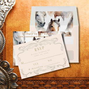 RSVP-Karte für Western Pferde Liebhaber rosa Hochz RSVP Karte