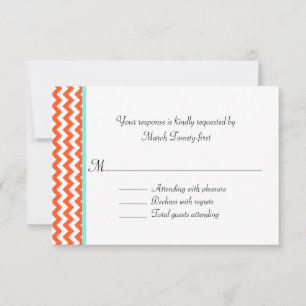 RSVP-Karte für Zickzack Hochzeit auf Korallen RSVP Karte