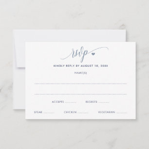 RSVP-Karte Hochzeit Moderner Spaß dumm blau RSVP Karte