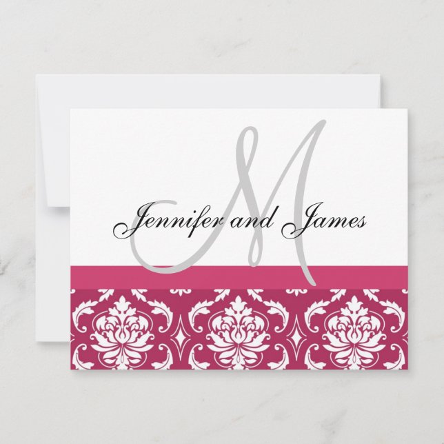 RSVP-Karte Hochzeitskartentabelle Monogramm und Na RSVP Karte (Vorderseite)
