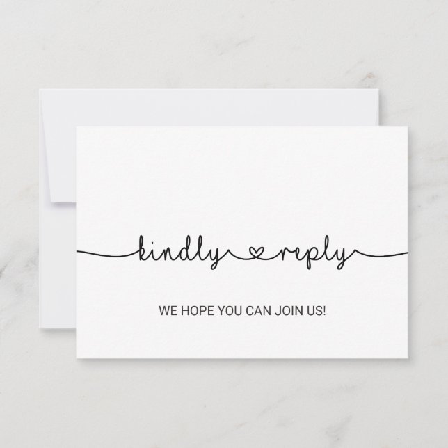 RSVP-Karte im Menü "Liebe" RSVP Karte (Vorderseite)