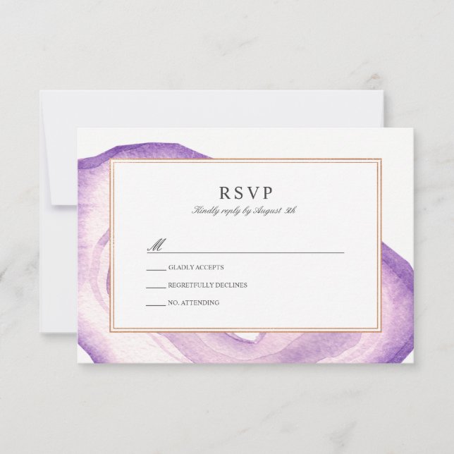 RSVP-Karte | Lavendel RSVP Karte (Vorderseite)