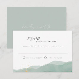 RSVP-Karte LINDEN Sage Green & Gold Einladung
