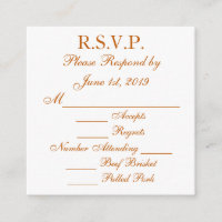 RSVP-Karte "Longhorn Burnt Orange and White Respon