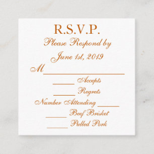 RSVP-Karte "Longhorn Burnt Orange and White Respon Begleitkarte
