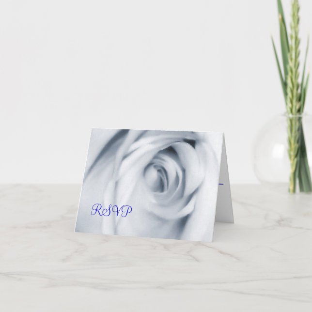 RSVP-Karte mit blauer Rose Einladung (Vorderseite)