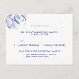 RSVP-Karte mit einfachem Blumenmenü Einladungspostkarte
