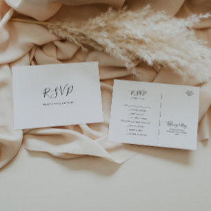 RSVP-Karte mit einfachem elegantem Menü Postkarte