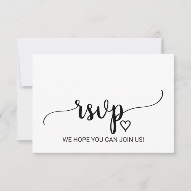 RSVP-Karte mit einfacher schwarzer Schrift RSVP Karte (Vorderseite)