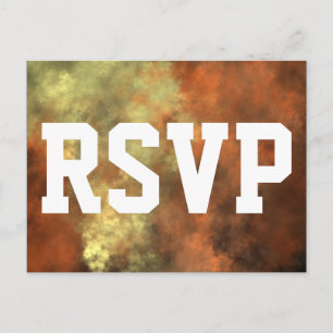 RSVP-Karte mit länglich gelblichem, nebelähnlichem Einladungspostkarte