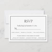 RSVP-Karte mit Minimalistischem Schwarz-Weiß-Menü