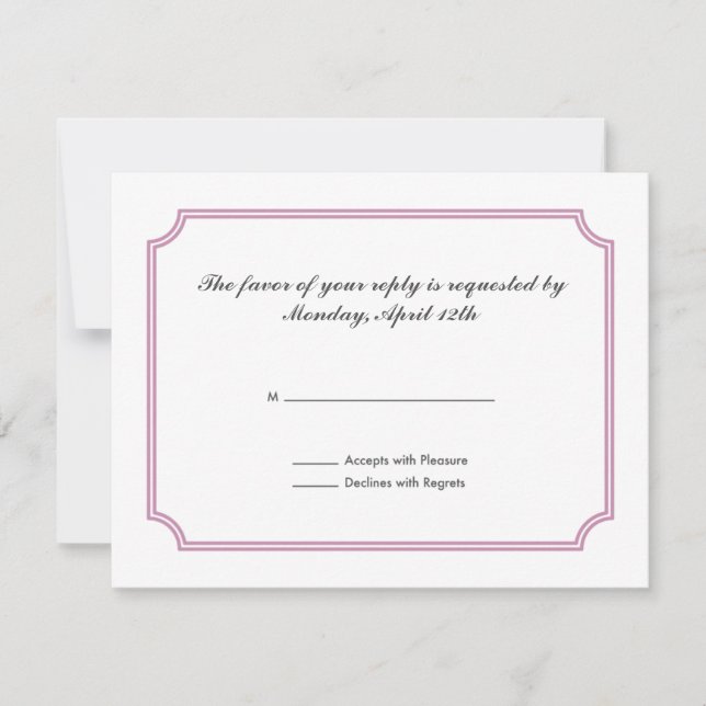 RSVP-Karte mit mittelalterlichem Cross-Muster RSVP Karte (Vorderseite)