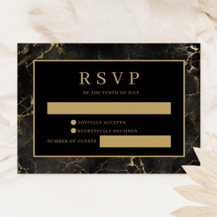 RSVP-Karte mit schwarzem Goldmarmor RSVP Karte