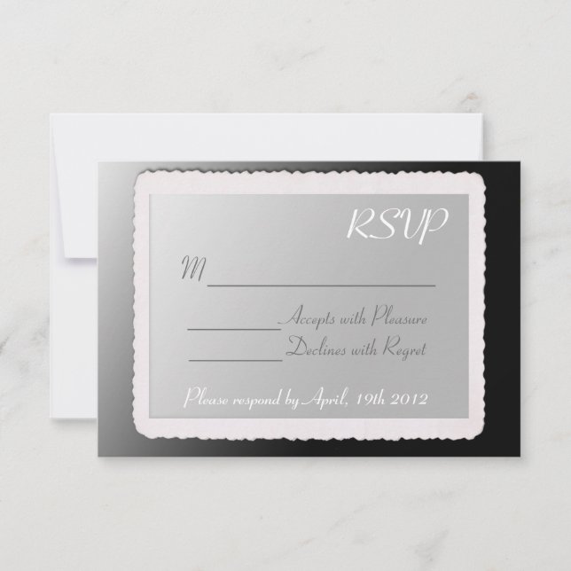 RSVP-Karte mit Vintagem Rand. RSVP Karte (Vorderseite)